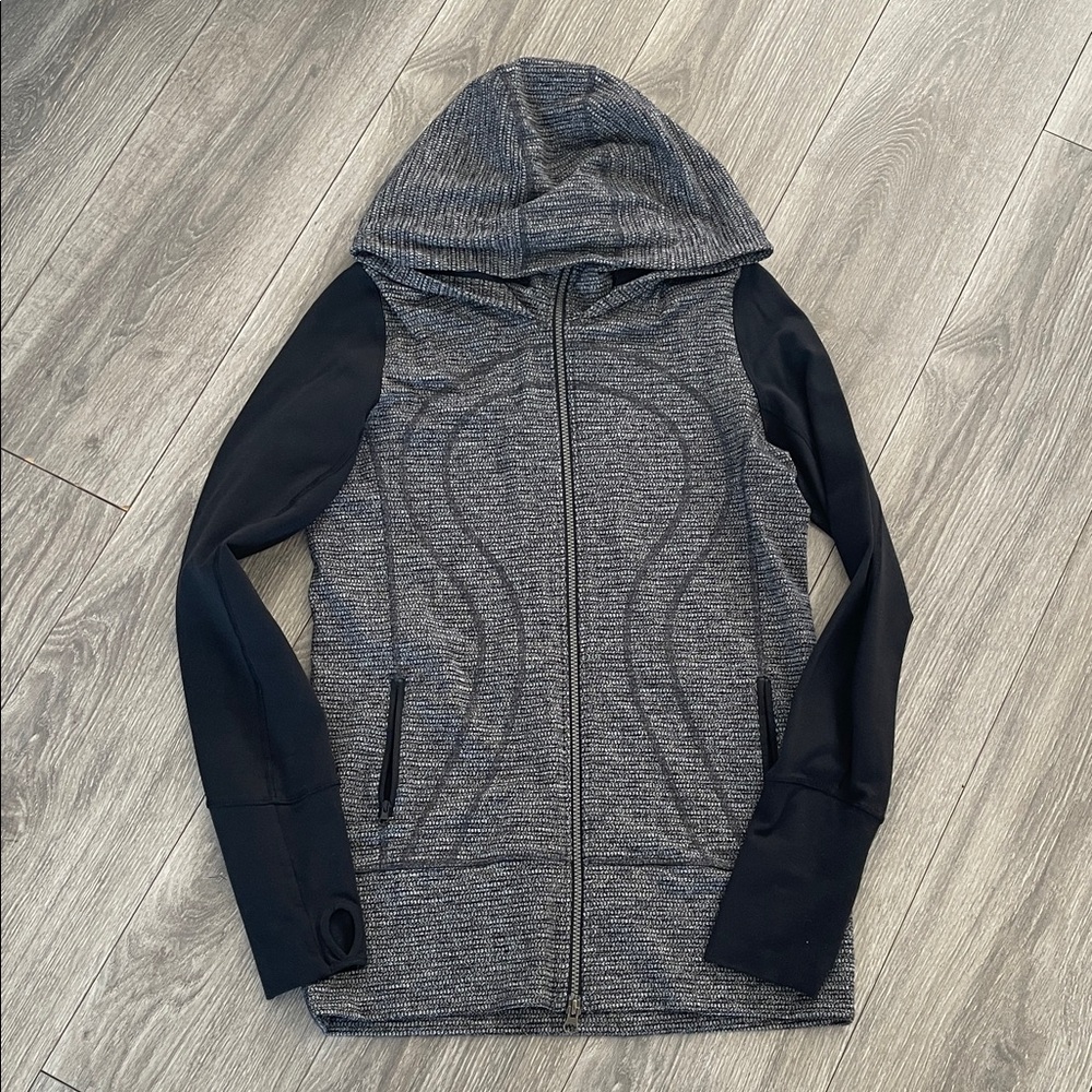 lululemon athletica Heathered Black and Gray Zip Hoodie